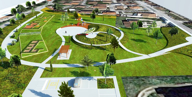 Il rendering di progetto per il nuovo parco del Macabucco