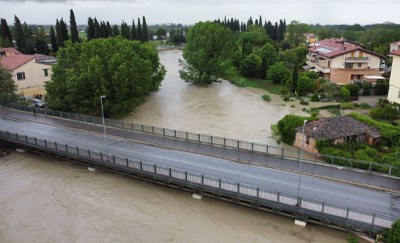 Il fiume Uso all'altezza di via Andrea Costa