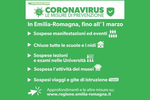Coronavirus, aggiornamento dalla Prefettura - lunedì 24 febbraio
