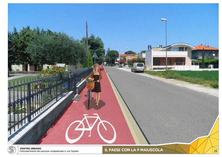 25 - Fotoinserimento del percorso ciclopedonale in via Togliatti