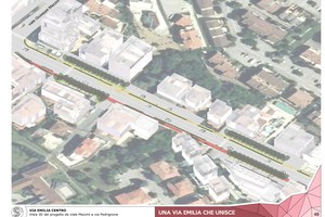 48 - Vista 3D del progetto da viale Mazzini a via Pedrignone