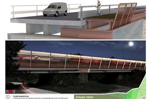 73 - Fotoinserimento – Attraversamento ciclopedonale del ponte sul Marecchia